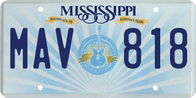 MS license plate MAV818