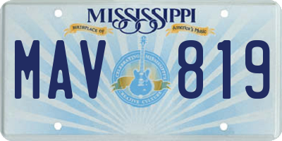 MS license plate MAV819