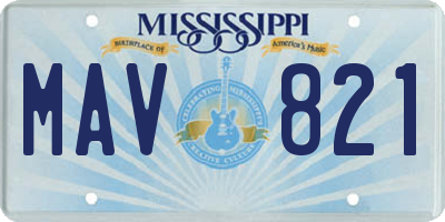 MS license plate MAV821