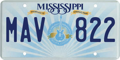 MS license plate MAV822