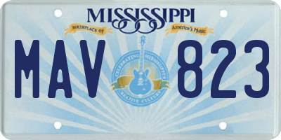 MS license plate MAV823