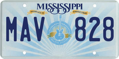 MS license plate MAV828