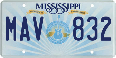 MS license plate MAV832