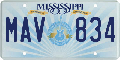 MS license plate MAV834