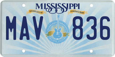 MS license plate MAV836