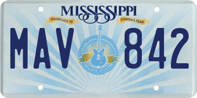 MS license plate MAV842