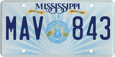 MS license plate MAV843