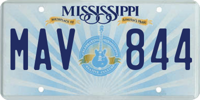 MS license plate MAV844