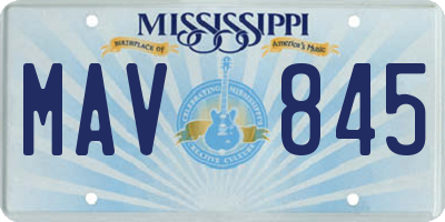 MS license plate MAV845