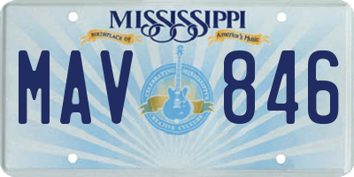 MS license plate MAV846