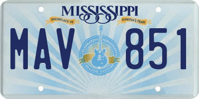MS license plate MAV851