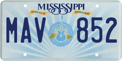 MS license plate MAV852
