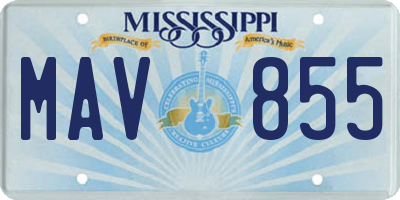 MS license plate MAV855