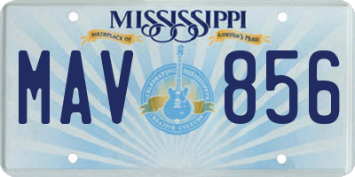 MS license plate MAV856