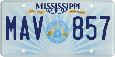 MS license plate MAV857