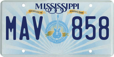 MS license plate MAV858