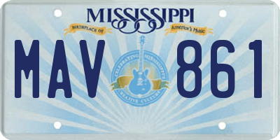 MS license plate MAV861
