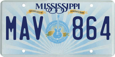 MS license plate MAV864