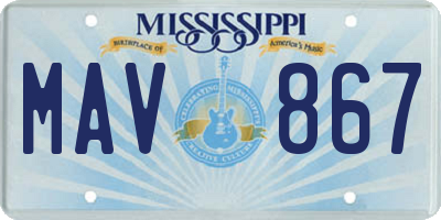 MS license plate MAV867