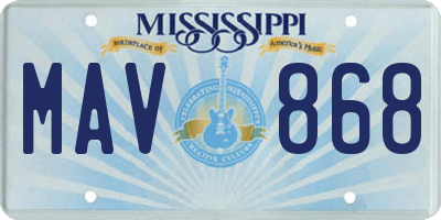 MS license plate MAV868