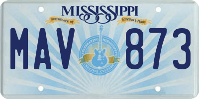 MS license plate MAV873