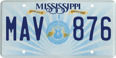 MS license plate MAV876