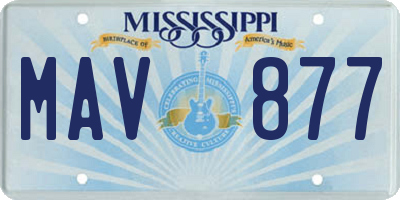 MS license plate MAV877