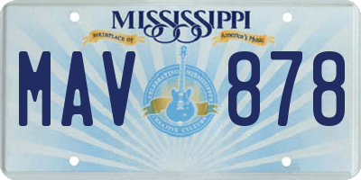 MS license plate MAV878
