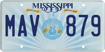MS license plate MAV879