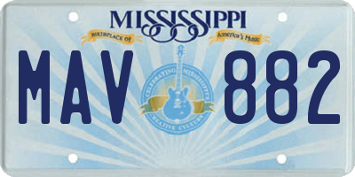 MS license plate MAV882