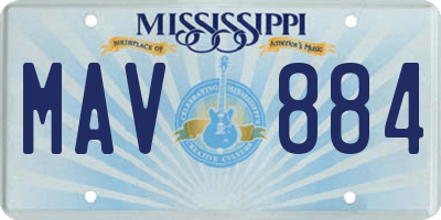MS license plate MAV884