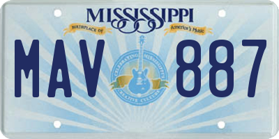 MS license plate MAV887
