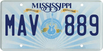 MS license plate MAV889