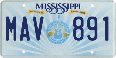 MS license plate MAV891