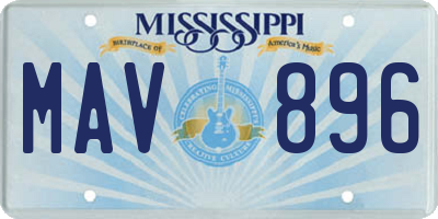 MS license plate MAV896