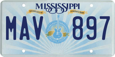MS license plate MAV897