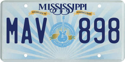 MS license plate MAV898