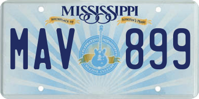 MS license plate MAV899