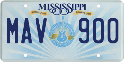 MS license plate MAV900