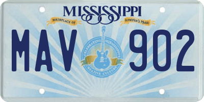 MS license plate MAV902
