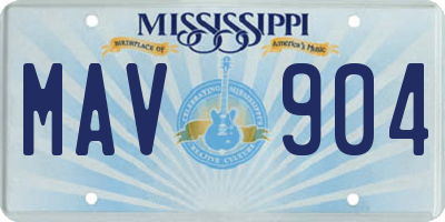 MS license plate MAV904