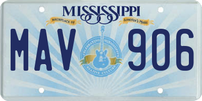 MS license plate MAV906