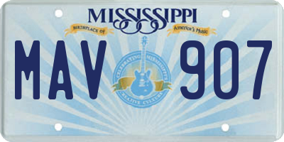 MS license plate MAV907