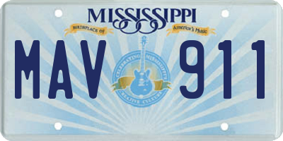 MS license plate MAV911