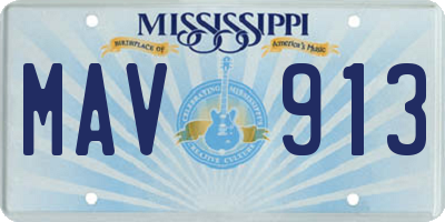 MS license plate MAV913