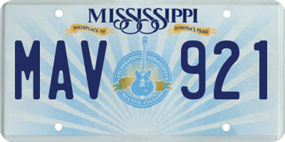 MS license plate MAV921