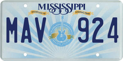 MS license plate MAV924