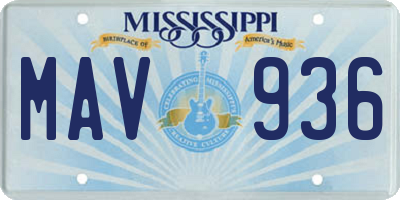 MS license plate MAV936