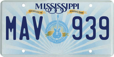 MS license plate MAV939