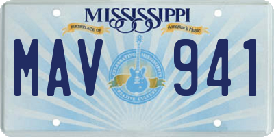 MS license plate MAV941